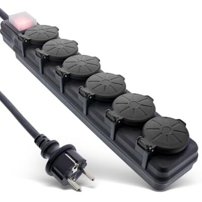 InLine 6-voudige stekkerdoos voor buiten, IP44, met verlichte aan/uit-schakelaar, verhoogde aanraakbeveiliging, lengte 10 m, 16496Q InLine 6-voudige stekkerdoos voor buiten, IP44, met verlichte aan/uit-schakelaar, verhoogde aanraakbeveiliging, lengte 10 m, 16496Q
