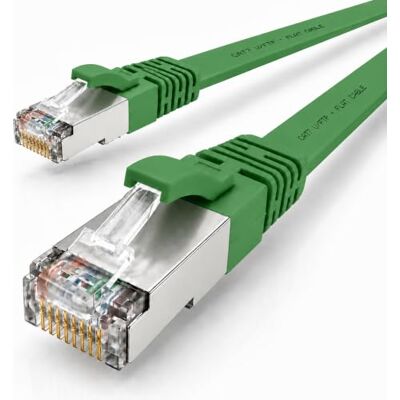 1aTTack.de CAT7 LAN-kabel, 1 x 5 m, flexibel, 10 Gbit/s, groen Cat.7 platte ethernet-patchkabel, Gigabit platte kabel voor internet, switch, router, modem en patchpaneel 1aTTack.de CAT7 LAN-kabel, 1 x 5 m, flexibel, 10 Gbit/s, groen Cat.7 platte ethernet-patchkabel, Gigabit platte kabel voor internet, switch, router, modem en patchpaneel