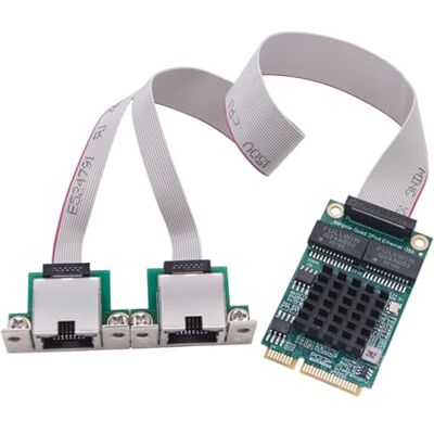 Generic Adaptateur réseau Mini PCIE Gigabit Ethernet RJ45 double port (type Split) Generic Adaptateur réseau Mini PCIE Gigabit Ethernet RJ45 double port (type Split)