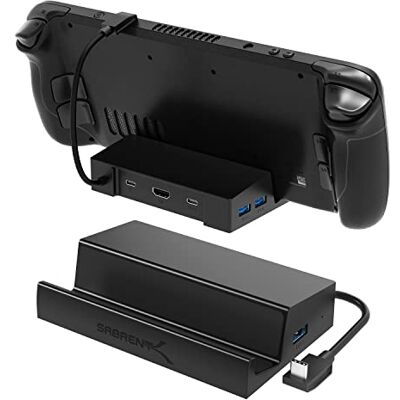 SABRENT Steam Deck dockingstation 6-in-1 Steam Deck Dock met HDMI 4K @ 60Hz, USB-C snel opladen 95W PD 3.0, drievoudige USB 3.0 hub, 1 USB C-poort ontworpen voor Steam Deck Valve (DS-SD6P) SABRENT Steam Deck dockingstation 6-in-1 Steam Deck Dock met HDMI 4K @ 60Hz, USB-C snel opladen 95W PD 3.0, drievoudige USB 3.0 hub, 1 USB C-poort ontworpen voor Steam Deck Valve (DS-SD6P)