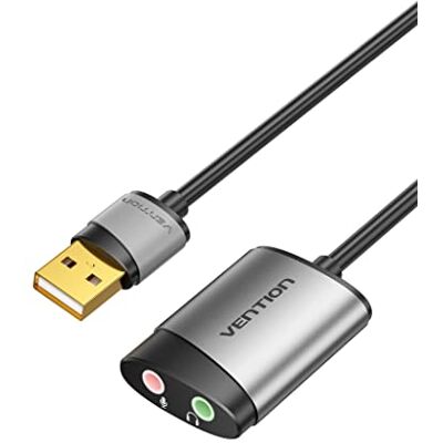 Vention Externe plug-and-play geluidskaart, USB naar 3,5 mm jack audio-adapter, luidspreker, hoofdtelefoon en microfoon, USB-geluidskaart voor PS4-laptop. Vention Externe plug-and-play geluidskaart, USB naar 3,5 mm jack audio-adapter, luidspreker, hoofdtelefoon en microfoon, USB-geluidskaart voor PS4-laptop.