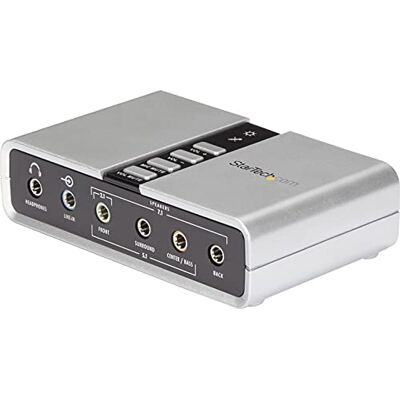 StarTech USB 7.1 geluidskaart, geluidskaart voor pc, zilver (ICUSBAUDIO7D) Externe geluidskaart voor laptop, SPDIF digitale audio, 3,5 mm stopcontacten, plug and play StarTech USB 7.1 geluidskaart, geluidskaart voor pc, zilver (ICUSBAUDIO7D) Externe geluidskaart voor laptop, SPDIF digitale audio, 3,5 mm stopcontacten, plug and play