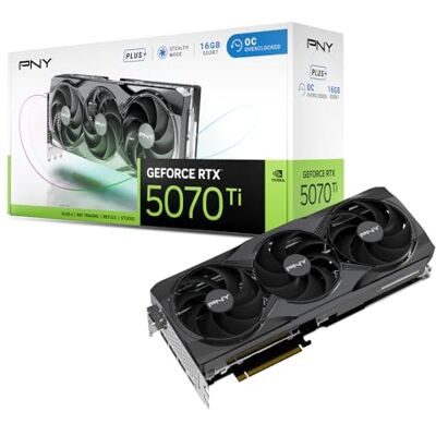 PNY GEFORCE RTX™ 5070 Ti 16GB Overclocked Triple Fan Plus DLSS 4 grafische kaart PNY GEFORCE RTX™ 5070 Ti 16GB Overclocked Triple Fan Plus DLSS 4 grafische kaart