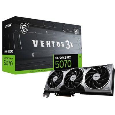 MSI NVIDIA GeForce RTX 5070 12G Ventus 3X OC grafische kaart Gaming GDDR7 192-bit, Boost-frequentie tot 2557 MHz, PCIe Gen 5, DLSS 4, DP 2.1 x 3, HDMI 2.1 x 1, SFF Ready MSI NVIDIA GeForce RTX 5070 12G Ventus 3X OC grafische kaart Gaming GDDR7 192-bit, Boost-frequentie tot 2557 MHz, PCIe Gen 5, DLSS 4, DP 2.1 x 3, HDMI 2.1 x 1, SFF Ready