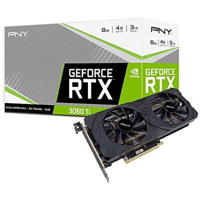 PNY GeForce RTX™ 3060 Ti grafische kaart met dubbele ventilator 8 GB PNY GeForce RTX™ 3060 Ti grafische kaart met dubbele ventilator 8 GB