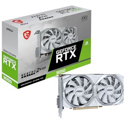 MSI GeForce RTX 3050 VENTUS 2X XS White 8G OC (8 GB GDDR6/PCI Express 4.0/1807 MHz/14000 MHz) MSI GeForce RTX 3050 VENTUS 2X XS White 8G OC (8 GB GDDR6/PCI Express 4.0/1807 MHz/14000 MHz)