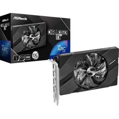 ASRock grafische kaart Intel Arc A380 Challenger ITX OC 6 GB GDDR6 (90-GA3KZZ-00UANF) ASRock grafische kaart Intel Arc A380 Challenger ITX OC 6 GB GDDR6 (90-GA3KZZ-00UANF)
