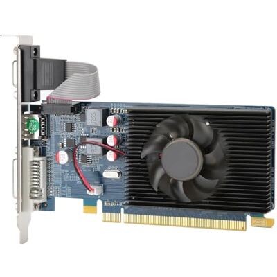 Dpofirs PCI Express 3.0 DDR3 64-bit grafische kaart voor desktopcomputers, HD6450 2G videokaart met chip voor computers, stille grafische kaart voor games Dpofirs PCI Express 3.0 DDR3 64-bit grafische kaart voor desktopcomputers, HD6450 2G videokaart met chip voor computers, stille grafische kaart voor games