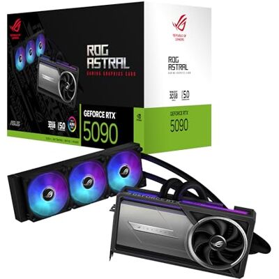 Asus ROG Astral LC GeForce RTX 5090 Gaming grafische kaart (PCIe 5.0, 32 GB GDDR7, HDMI/DP 2.1, koelplaat, 360 mm radiator, kettingsteekbare magnetische ventilatoren) Asus ROG Astral LC GeForce RTX 5090 Gaming grafische kaart (PCIe 5.0, 32 GB GDDR7, HDMI/DP 2.1, koelplaat, 360 mm radiator, kettingsteekbare magnetische ventilatoren)