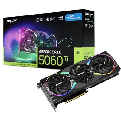 PNY GEFORCE RTX 5060 Ti 16GB ARGB Overclocked Triple Fan DLSS 4 PNY GEFORCE RTX 5060 Ti 16GB ARGB Overclocked Triple Fan DLSS 4