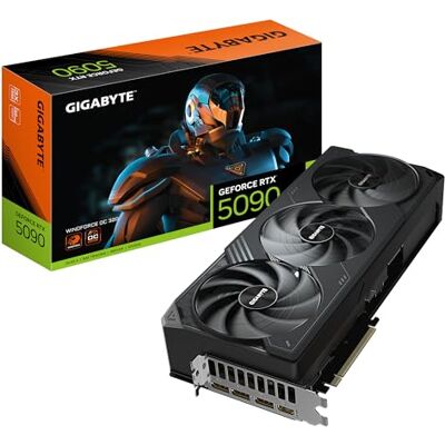 Gigabyte GeForce RTX 5090 WINDFORCE OC 32G grafische kaart 32GB GDDR7, 512bit, PCI-E 5.0, 2467MHz, 3x DP 2.1a, 1x HDMI 2.1b, NVIDIA DLSS 4, GV-N5090WF3OC-32GD Gigabyte GeForce RTX 5090 WINDFORCE OC 32G grafische kaart 32GB GDDR7, 512bit, PCI-E 5.0, 2467MHz, 3x DP 2.1a, 1x HDMI 2.1b, NVIDIA DLSS 4, GV-N5090WF3OC-32GD