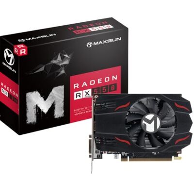 maxsun AMD Radeon RX 550 4 GB GDDR5 Grafische Kaart ITX Computer PC Gaming Videokaart GPU 128-Bit DirectX 12 PCI Express X16 3.0 DVI-D Dual Link, HDMI, DisplayPort maxsun AMD Radeon RX 550 4 GB GDDR5 Grafische Kaart ITX Computer PC Gaming Videokaart GPU 128-Bit DirectX 12 PCI Express X16 3.0 DVI-D Dual Link, HDMI, DisplayPort