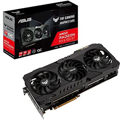 Asus TUF Gaming AMD Radeon RX 6700 XT OC Edition grafische kaart (RDNA 2, PCIe 4.0, 12 GB GDDR6, HDMI 2.1, DisplayPort 1.4a, dubbele kogellagers, aluminium bescherming met versterkte structuur) Asus TUF Gaming AMD Radeon RX 6700 XT OC Edition grafische kaart (RDNA 2, PCIe 4.0, 12 GB GDDR6, HDMI 2.1, DisplayPort 1.4a, dubbele kogellagers, aluminium bescherming met versterkte structuur)