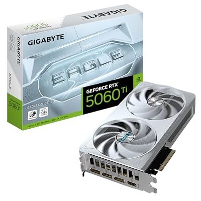 Gigabyte GeForce RTX 5060 Ti EAGLE OC ICE 16G grafische kaart 16 GB GDDR7, 128 bits, PCI-E 5.0, Core Clock 2617 MHz, 3 x DisplayPort, 1 x HDMI, GV-N506TEAGLEOC ICE-16GD Gigabyte GeForce RTX 5060 Ti EAGLE OC ICE 16G grafische kaart 16 GB GDDR7, 128 bits, PCI-E 5.0, Core Clock 2617 MHz, 3 x DisplayPort, 1 x HDMI, GV-N506TEAGLEOC ICE-16GD