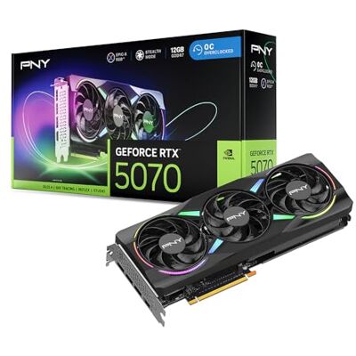 PNY GeForce RTX™ 5070 12GB ARGB OC Triple Fan DLSS 4 grafische kaart PNY GeForce RTX™ 5070 12GB ARGB OC Triple Fan DLSS 4 grafische kaart