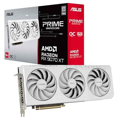 Asus Prime Radeon RX 9070 XT White OC Edition 16GB GDDR6 Gaming grafische kaart (AMD Radeon RX9070XT RDNA 4, 2,5 set, PCIe 5.0,1x HDMI 2.1b, 3x DisplayPort 2.1a, wit, PRIME-RX9070XT-O16G-WHITE) Asus Prime Radeon RX 9070 XT White OC Edition 16GB GDDR6 Gaming grafische kaart (AMD Radeon RX9070XT RDNA 4, 2,5 set, PCIe 5.0,1x HDMI 2.1b, 3x DisplayPort 2.1a, wit, PRIME-RX9070XT-O16G-WHITE)