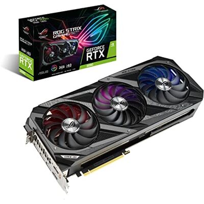 Asus ROG Strix NVIDIA GeForce RTX 3090 Gaming grafische kaart (PCIe 4.0, 24 GB GDDR6X, HDMI 2.1, DisplayPort 1.4a, axiale ventilatoren, 2.9-slot, Super Alloy Power II, GPU Tweak II) Asus ROG Strix NVIDIA GeForce RTX 3090 Gaming grafische kaart (PCIe 4.0, 24 GB GDDR6X, HDMI 2.1, DisplayPort 1.4a, axiale ventilatoren, 2.9-slot, Super Alloy Power II, GPU Tweak II)