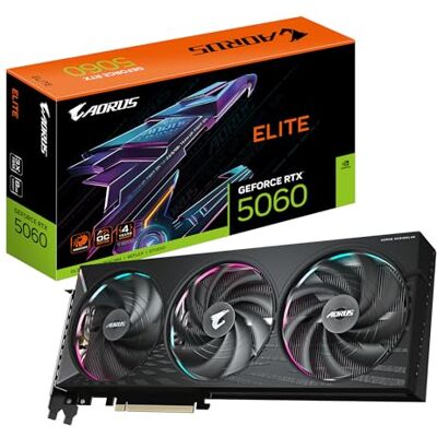 Gigabyte AORUS GV-N5060AORUS E-8GD grafische kaart GeForce RTX 5060 ELITE 8G 8GB GDDR7 128bit PCI-E 5.0 2722MHz Core Clock 3x DisplayPort, 1x HDMI, GV-N5060AORUS E-8GD Gigabyte AORUS GV-N5060AORUS E-8GD grafische kaart GeForce RTX 5060 ELITE 8G 8GB GDDR7 128bit PCI-E 5.0 2722MHz Core Clock 3x DisplayPort, 1x HDMI, GV-N5060AORUS E-8GD