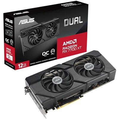 Asus Dual Rx7700xt-o12g Amd Radeon Rx 7700 Xt 12 GB Gddr6 grafische kaart één maat Asus Dual Rx7700xt-o12g Amd Radeon Rx 7700 Xt 12 GB Gddr6 grafische kaart één maat