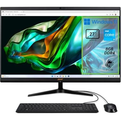 Acer Aspire C27-1800 All-in-One desktop pc, Intel Core i3-1305U processor, 8 GB DDR4 RAM, 512 GB SSD, 27 inch IPS FHD LED LCD-display, Intel UHD, WLAN, webcam, Windows 11 Home Acer Aspire C27-1800 All-in-One desktop pc, Intel Core i3-1305U processor, 8 GB DDR4 RAM, 512 GB SSD, 27 inch IPS FHD LED LCD-display, Intel UHD, WLAN, webcam, Windows 11 Home