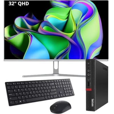 Lenovo Intel Core i7-8700T Desktop met 32 GB RAM, 1 TB SSD, 32/27 inch display, draadloos toetsenbord en muis, wifi, HDMI, Windows 11 Pro + Office 2021 Lenovo Intel Core i7-8700T Desktop met 32 GB RAM, 1 TB SSD, 32/27 inch display, draadloos toetsenbord en muis, wifi, HDMI, Windows 11 Pro + Office 2021