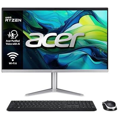 Acer Aspire C24-1300 Desktop-pc (23,8 inch Full HD LED-monitor, AMD Ryzen 5 7520U, 16 GB RAM, 512 GB SSD, UMA, Windows 11 Home) draadloos toetsenbord + muis, desktop-pc, zilver AMZ Acer Aspire C24-1300 Desktop-pc (23,8 inch Full HD LED-monitor, AMD Ryzen 5 7520U, 16 GB RAM, 512 GB SSD, UMA, Windows 11 Home) draadloos toetsenbord + muis, desktop-pc, zilver AMZ