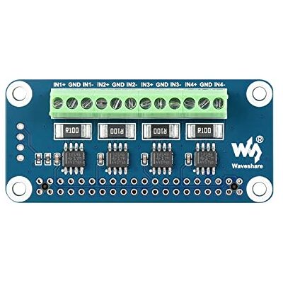 Waveshare 4CH Current/Voltage/Power Monitor Hoed, met standaard 40PIN GPIO Extension Header, compatibel met Raspberry Pi Series Boards Waveshare 4CH Current/Voltage/Power Monitor Hoed, met standaard 40PIN GPIO Extension Header, compatibel met Raspberry Pi Series Boards