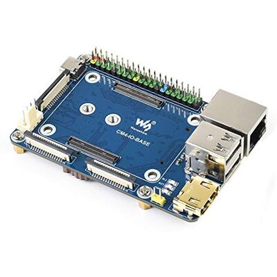 Waveshare Basiskaart voor Raspberry Pi Compute Module 4, met standaard CM4-stekker en Raspberry Pi 40 PIN GPIO header, Geïntegreerde Meerdere Connectoren, Geschikt voor 4 Lite/EMMC Compute Module Module Waveshare Basiskaart voor Raspberry Pi Compute Module 4, met standaard CM4-stekker en Raspberry Pi 40 PIN GPIO header, Geïntegreerde Meerdere Connectoren, Geschikt voor 4 Lite/EMMC Compute Module Module