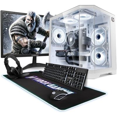 Vibox Complete gaming-pc • 23 inch scherm • AMD Ryzen 5 5500 6 Core • Nvidia RTX 5060 8 GB • 16 GB RAM • 1 TB SSD • Windows 11 • WiFi 6 + Bluetooth 5.4 • wit Vibox Complete gaming-pc • 23 inch scherm • AMD Ryzen 5 5500 6 Core • Nvidia RTX 5060 8 GB • 16 GB RAM • 1 TB SSD • Windows 11 • WiFi 6 + Bluetooth 5.4 • wit