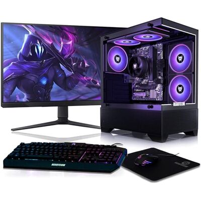 BEASTCOM Q3 Complete Gaming PC AMD Ryzen 5 6X 4,20 GHz 12 Threads 16 GB RAM 512 TB SSD 4K Vega Graphics 24 inch led-display + Toetsenbord + Muis + Muismat HDMI wifi Windows 11 Pro BEASTCOM Q3 Complete Gaming PC AMD Ryzen 5 6X 4,20 GHz 12 Threads 16 GB RAM 512 TB SSD 4K Vega Graphics 24 inch led-display + Toetsenbord + Muis + Muismat HDMI wifi Windows 11 Pro