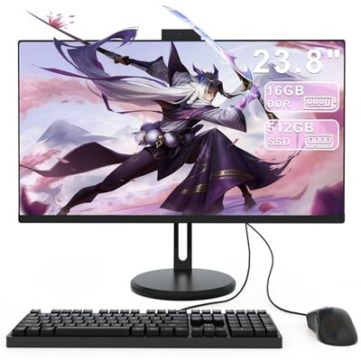 SUKOTOP 23,8 inch All-in-One pc, Core i5 7300 (tot 3,5 GHz), alles-in-één desktop-pc met pop-up webcam, 16 GB RAM, 512 GB SSD, HD IPS-display, dual-band WiFi6, Bluetooth 5.3, zwart. SUKOTOP 23,8 inch All-in-One pc, Core i5 7300 (tot 3,5 GHz), alles-in-één desktop-pc met pop-up webcam, 16 GB RAM, 512 GB SSD, HD IPS-display, dual-band WiFi6, Bluetooth 5.3, zwart.