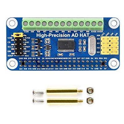 Waveshare High-Precision AD hoed voor Raspberry Pi/Jetson Nano met ADS1263 Onboard 10-Ch 32-bits ondersteuning ADC AD Input Headers voor analoge sensormodule en AD Input Screw Terminal voor analoog signaal Waveshare High-Precision AD hoed voor Raspberry Pi/Jetson Nano met ADS1263 Onboard 10-Ch 32-bits ondersteuning ADC AD Input Headers voor analoge sensormodule en AD Input Screw Terminal voor analoog signaal