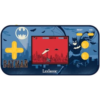 Lexibook , Batman, JL2367BAT Cyber Arcade draagbare console, compact, 150 spellen, lcd-kleurendisplay, werkt op batterijen, zwart/blauw Lexibook , Batman, JL2367BAT Cyber Arcade draagbare console, compact, 150 spellen, lcd-kleurendisplay, werkt op batterijen, zwart/blauw
