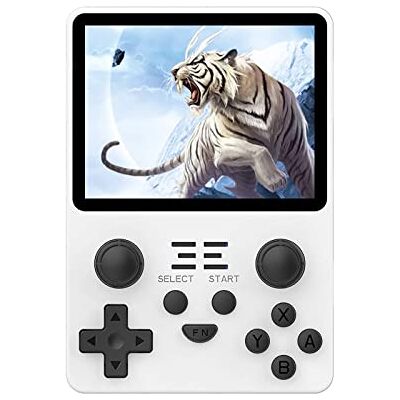 AIUOUS Powkiddy RGB20S Retro gameconsole Pow Kitty met geïntegreerde 16+64GB kaart en 15.000 games, wit AIUOUS Powkiddy RGB20S Retro gameconsole Pow Kitty met geïntegreerde 16+64GB kaart en 15.000 games, wit