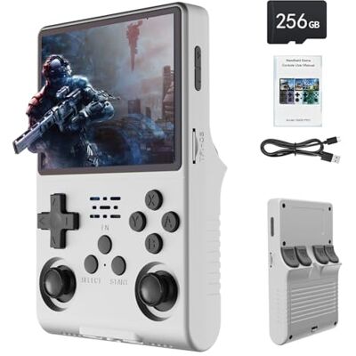 VELPAX R40S Draagbare retro videogameconsole met 30.000 retro games in 1 met open source Linux-systeem, 256 GB TF-kaart, 3,5 inch IPS-display, 3800 mAh batterij VELPAX R40S Draagbare retro videogameconsole met 30.000 retro games in 1 met open source Linux-systeem, 256 GB TF-kaart, 3,5 inch IPS-display, 3800 mAh batterij