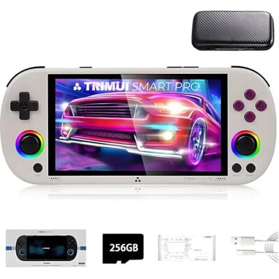 JOYARCH TRIMUI Smart Pro Draagbare gameconsole met 256 GB SD-kaart, 14300 games, Linux A133P processor, 12,7 cm display, retro console, cadeau voor jongens en meisjes, met hoes JOYARCH TRIMUI Smart Pro Draagbare gameconsole met 256 GB SD-kaart, 14300 games, Linux A133P processor, 12,7 cm display, retro console, cadeau voor jongens en meisjes, met hoes