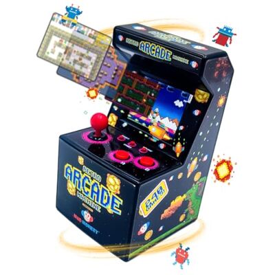 Mad Monkey Mini-machine, retro console, gameconsole voor onderweg, 240 spellen, arcade-machine Mad Monkey Mini-machine, retro console, gameconsole voor onderweg, 240 spellen, arcade-machine