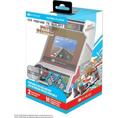 MY ARCADE Pole Position Racing Player: Retro Mini Arcade Game Console met 2 spellen, Real Racing Controls Full Color Screen MY ARCADE Pole Position Racing Player: Retro Mini Arcade Game Console met 2 spellen, Real Racing Controls Full Color Screen
