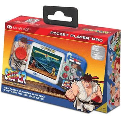 MY ARCADE Pocket Player PRO Super Street Fighter II Draagbare spellen, 2 spellen, verjaardagscadeaus, blauw MY ARCADE Pocket Player PRO Super Street Fighter II Draagbare spellen, 2 spellen, verjaardagscadeaus, blauw