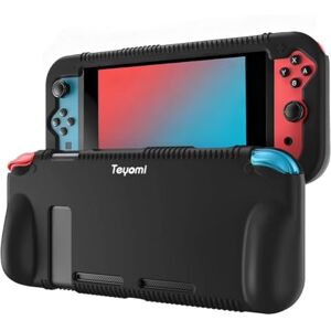 Teyomi Siliconen hoes voor Nintendo Switch, zwart., Teyomi Siliconen hoes voor Nintendo Switch, zwart.,