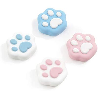 GeekShare Set van 4 zachte siliconen kattenpootdoppen compatibel met Nintendo Switch/OLED/Switch Lite (roze en blauw) GeekShare Set van 4 zachte siliconen kattenpootdoppen compatibel met Nintendo Switch/OLED/Switch Lite (roze en blauw)