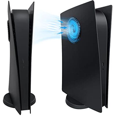 Mcbazel PS5 Faceplate Cover Console met Cooling Air Slots Vervanging Front voor PS5 Digital Edition Console Krasbestendig Stofdicht PS5 Platen Zwart (niet voor PS5 Slim) Mcbazel PS5 Faceplate Cover Console met Cooling Air Slots Vervanging Front voor PS5 Digital Edition Console Krasbestendig Stofdicht PS5 Platen Zwart (niet voor PS5 Slim)