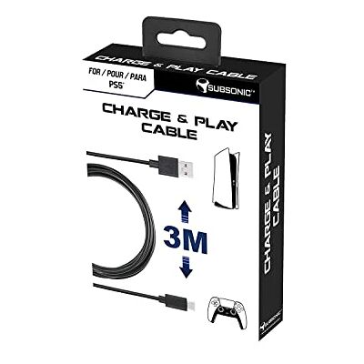 SUBSONIC Accessoire, 3 meter USB C XXL oplaadkabel compatibel met Dual Sense PS5-controller SUBSONIC Accessoire, 3 meter USB C XXL oplaadkabel compatibel met Dual Sense PS5-controller