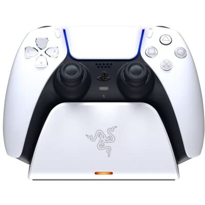 Razer Universele snellaadstandaard voor PlayStation 5 DualSense-controller (snel opladen, gebogen design, USB-voeding, navigatie met één hand) wit Razer Universele snellaadstandaard voor PlayStation 5 DualSense-controller (snel opladen, gebogen design, USB-voeding, navigatie met één hand) wit