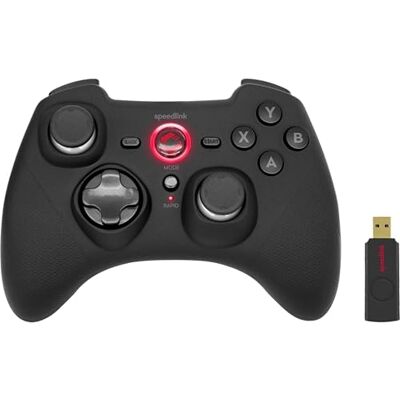 Speedlink RAIT Wireless gamepad Wireless gamepad met vibratiefunctie voor PC/PS3/Switch, zwart Speedlink RAIT Wireless gamepad Wireless gamepad met vibratiefunctie voor PC/PS3/Switch, zwart