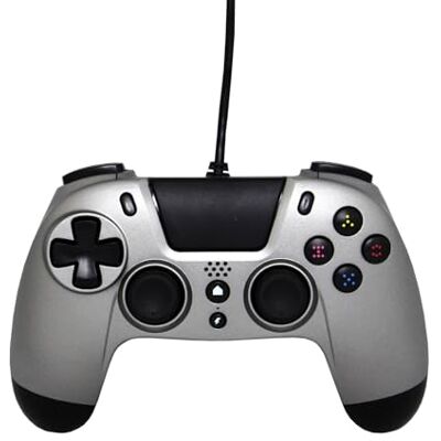 Gioteck VX4 Wired Controller voor PS4 met Audio 3.5 mm Jack Ingang, Dual Vibration Shock, Voor Playsation 4 en PC Titanium (PS4) Gioteck VX4 Wired Controller voor PS4 met Audio 3.5 mm Jack Ingang, Dual Vibration Shock, Voor Playsation 4 en PC Titanium (PS4)