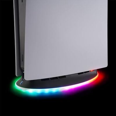 SUBSONIC PS5 Stands voor PlayStation 5 en PlayStation 5 Slim, 2-Speed Cooling Fan, RGB LED Dock met 1 extra USB-poort SUBSONIC PS5 Stands voor PlayStation 5 en PlayStation 5 Slim, 2-Speed Cooling Fan, RGB LED Dock met 1 extra USB-poort