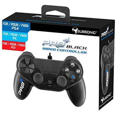 SUBSONIC Controller voor PS4 en PS3 Pro4 Black Wired Controller Controller voor Playstation 4 en Playstation 3 Pro 4 Zwart SUBSONIC Controller voor PS4 en PS3 Pro4 Black Wired Controller Controller voor Playstation 4 en Playstation 3 Pro 4 Zwart