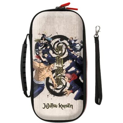 Konix Jujutsu Kaisen Beschermhoes en draagtas voor Nintendo Switch, Switch Lite en Switch OLED-consoles, opslag voor 8 spellen, beige Konix Jujutsu Kaisen Beschermhoes en draagtas voor Nintendo Switch, Switch Lite en Switch OLED-consoles, opslag voor 8 spellen, beige