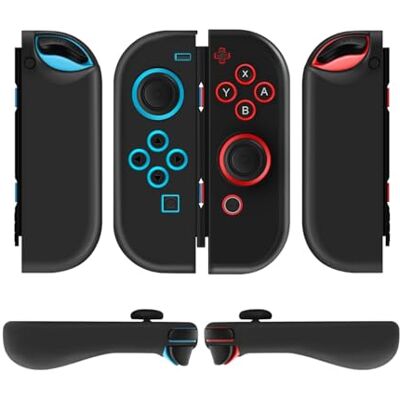 TNP Products TNP Joycon Hoes voor Nintendo Switch en OLED Siliconen beschermhoes met duimdoppen (zwart) TNP Products TNP Joycon Hoes voor Nintendo Switch en OLED Siliconen beschermhoes met duimdoppen (zwart)